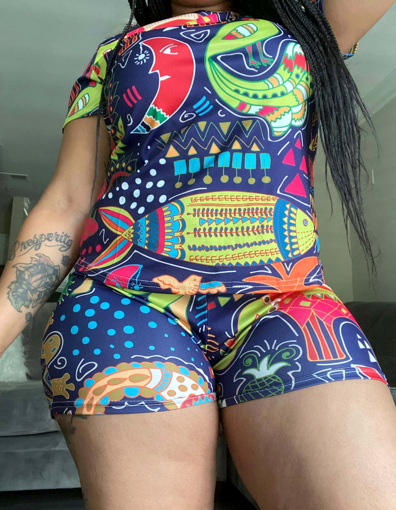 Eccentric Blue Short Set