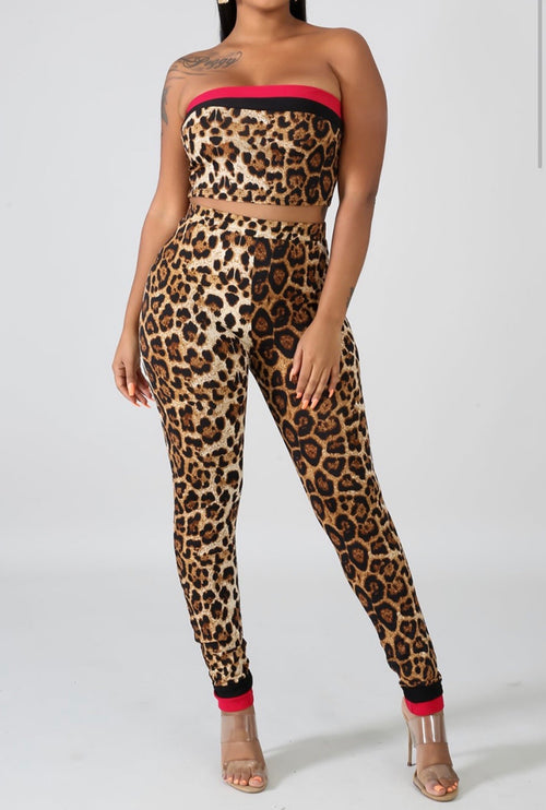 Leopard Print Cardigan Set